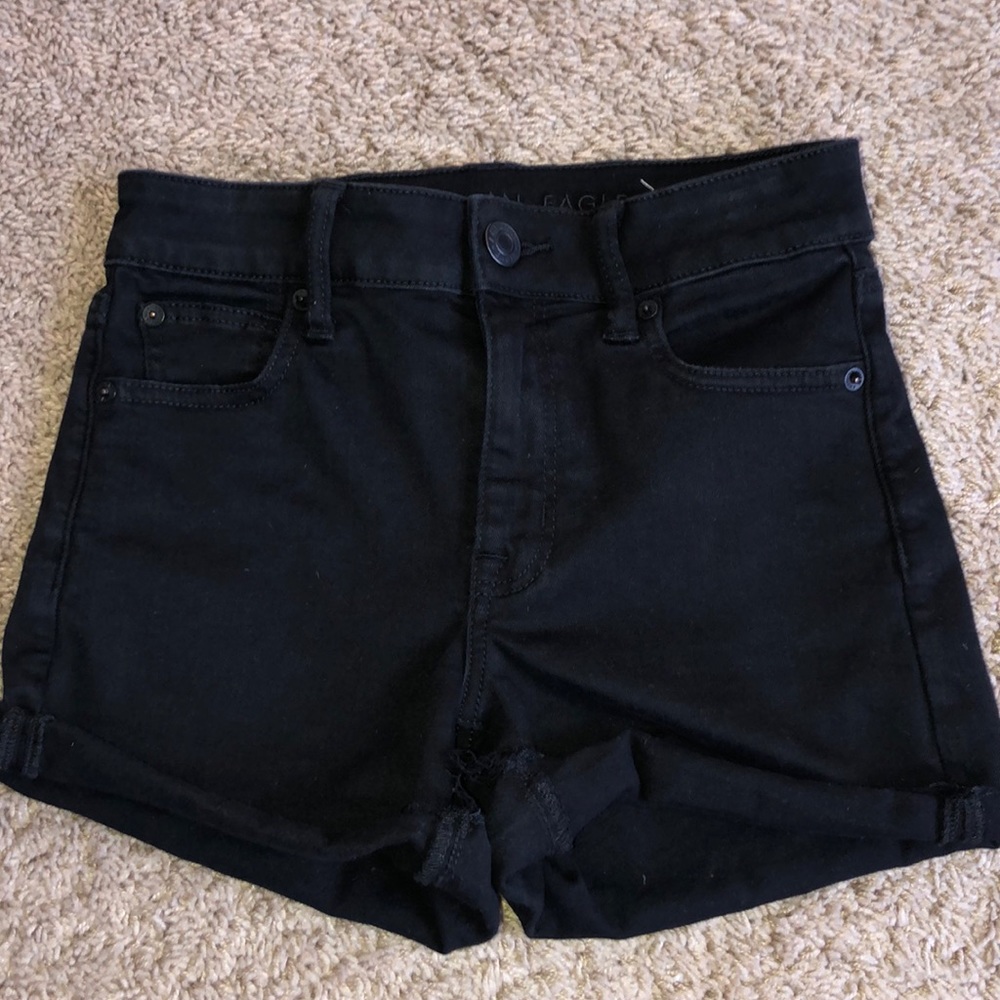 American Eagle black jean shorts